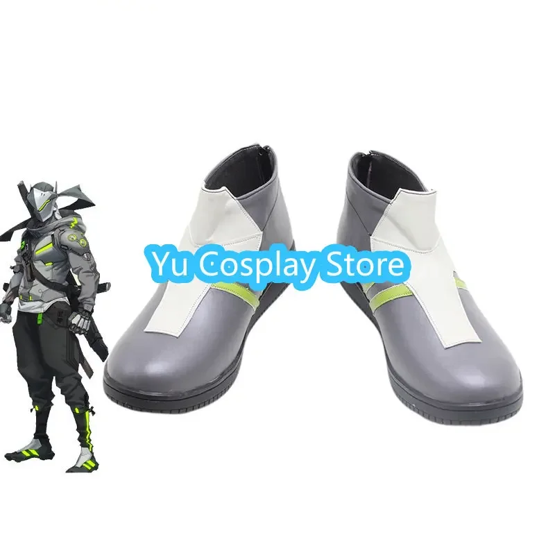 

Yu-Cosplay Genji обувь для косплея игра OW косплей обувь из искусственной кожи Хэллоуин карнавальные ботинки реквизит на заказ