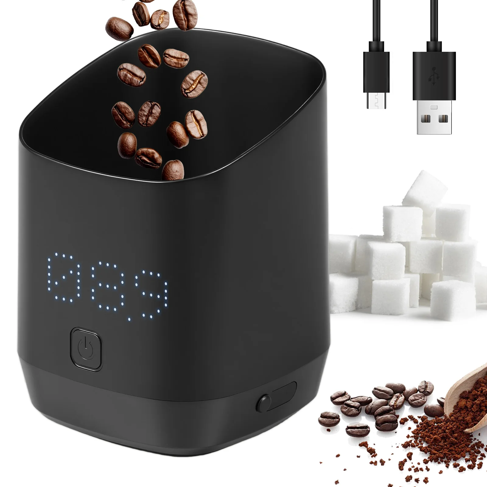 Electronic Coffee Scale Digital Coffee Bean Dosing Cup with LED Display USB High Precision Espresso Measurer Cups Easy Cleaning