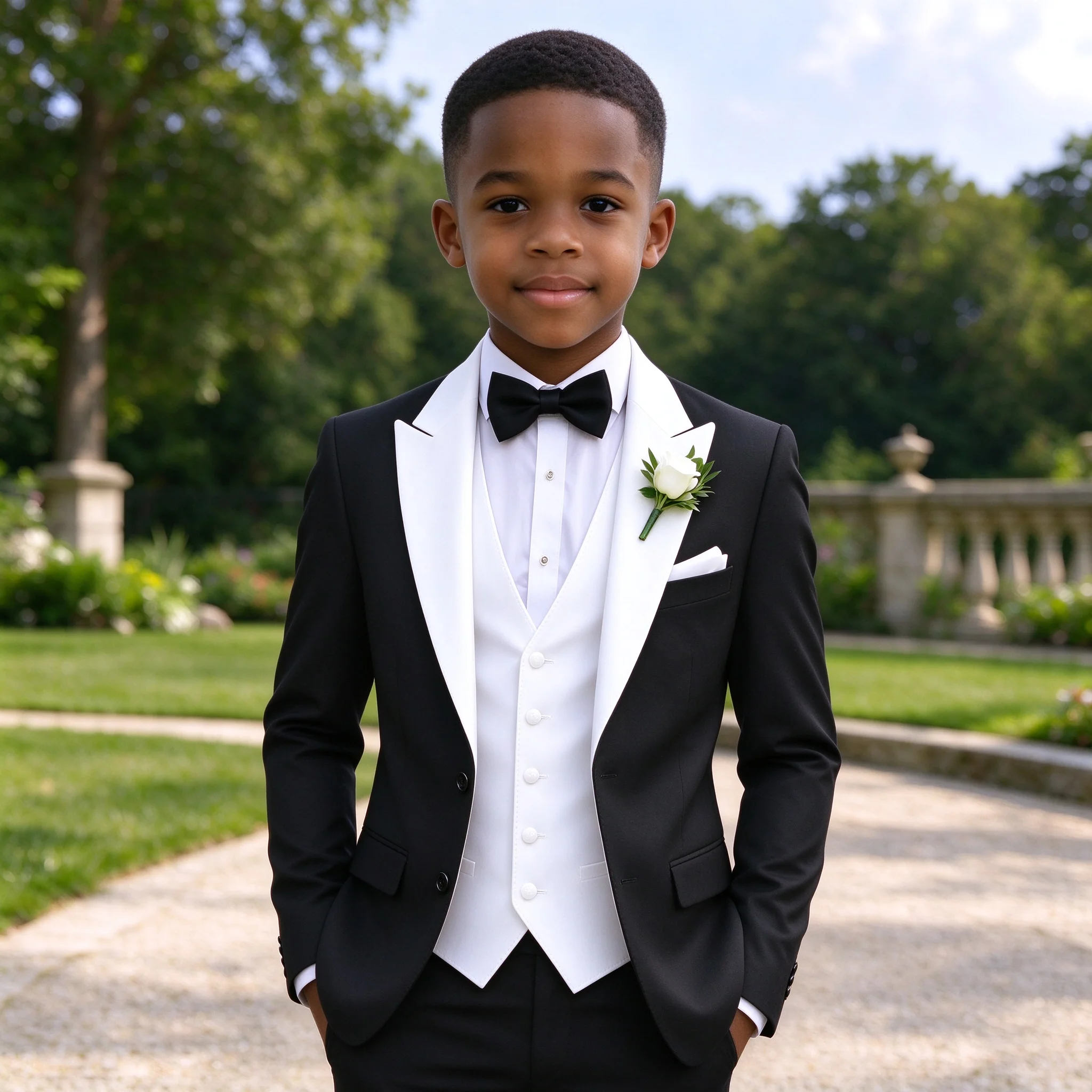 Trajes de Niño para Boda, Esmoquin, Chaqueta, Chaleco y Pantalones, Conjunto de 3 Piezas, Ropa Formal para Niños, Blazer
