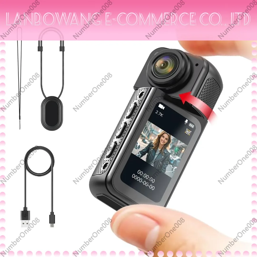 Mini Action Camera Ultra Long Battery Life 4K Wearable DV for Pet Vlog First Person View