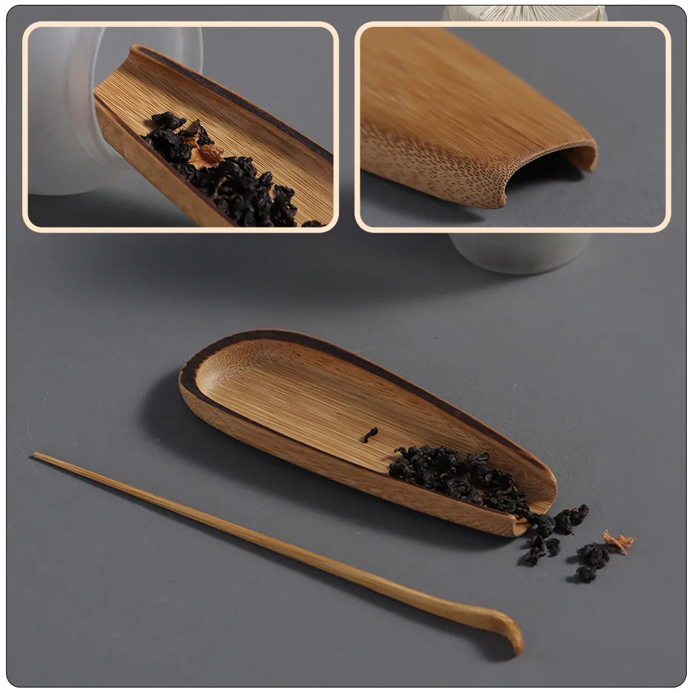 

2pcs Bamboo Scoop Needle Set Chinese Tea Accessories Simple Retro Style Hygienic Tools For Home Office Tea
