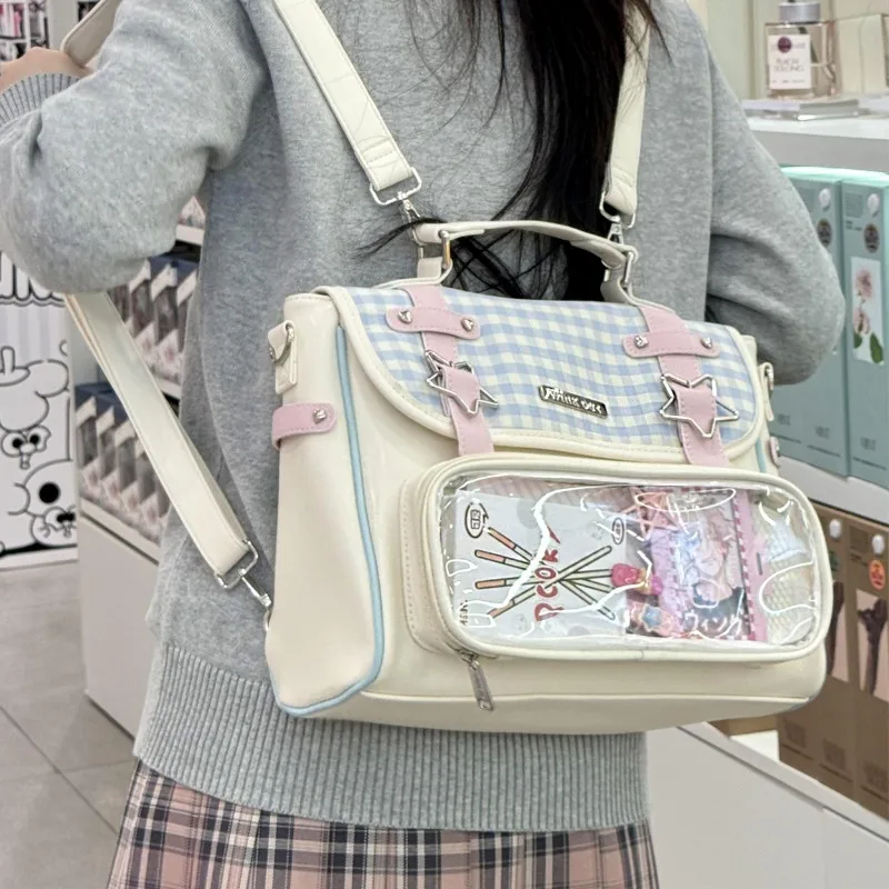 

Teenage Girls Ita Mochila Cute Large Capacity Mochilas Mujer Crossbady Bag Portable Backpack Preppy Style Student Backpacks