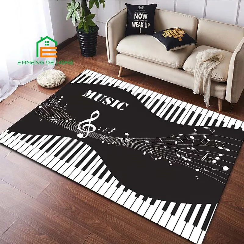 Piano Music Pattern Rug for Bedroom Living Room Carpet for Kitchen Floor Mats Home Decor Non-Slip Floor Pad Rug 15 Sizes