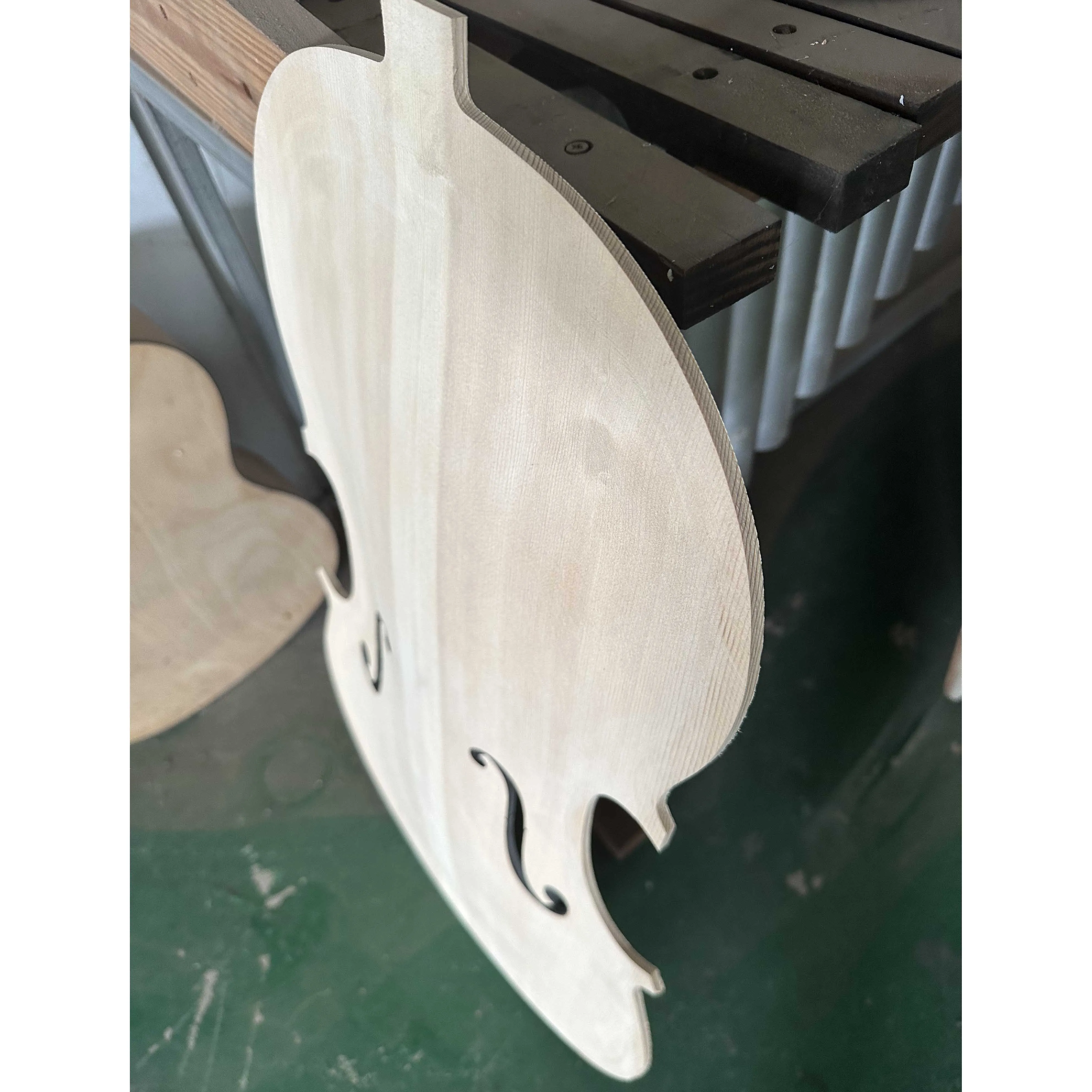 Handcarved 1 piece of 4/4 cello production material for unfinished spruce panel cello components