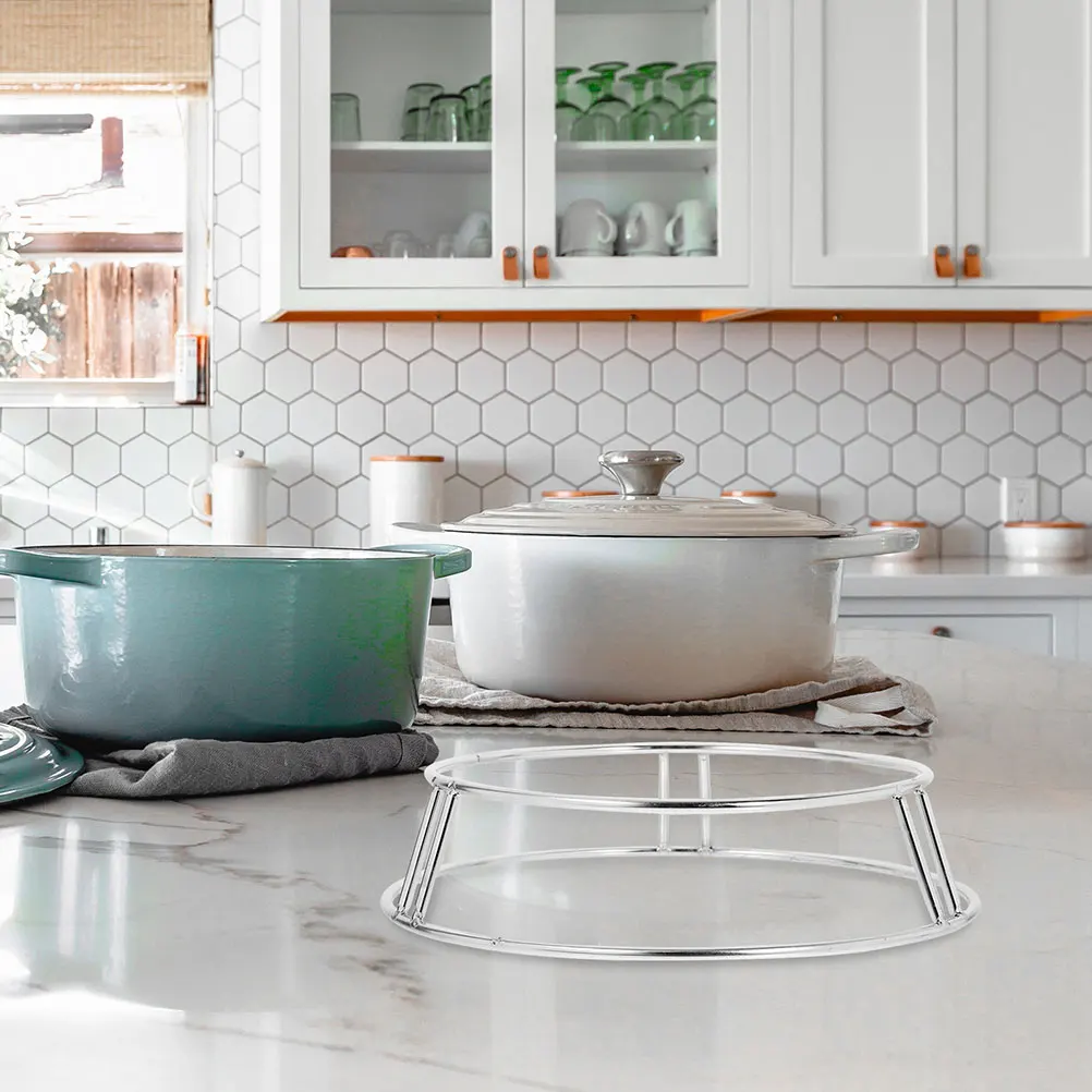 

Stainless Steel Pot Stand Wok Rack Outdoor Pan Holder Multi function Reusable Camping Countertop Storage Stable Support