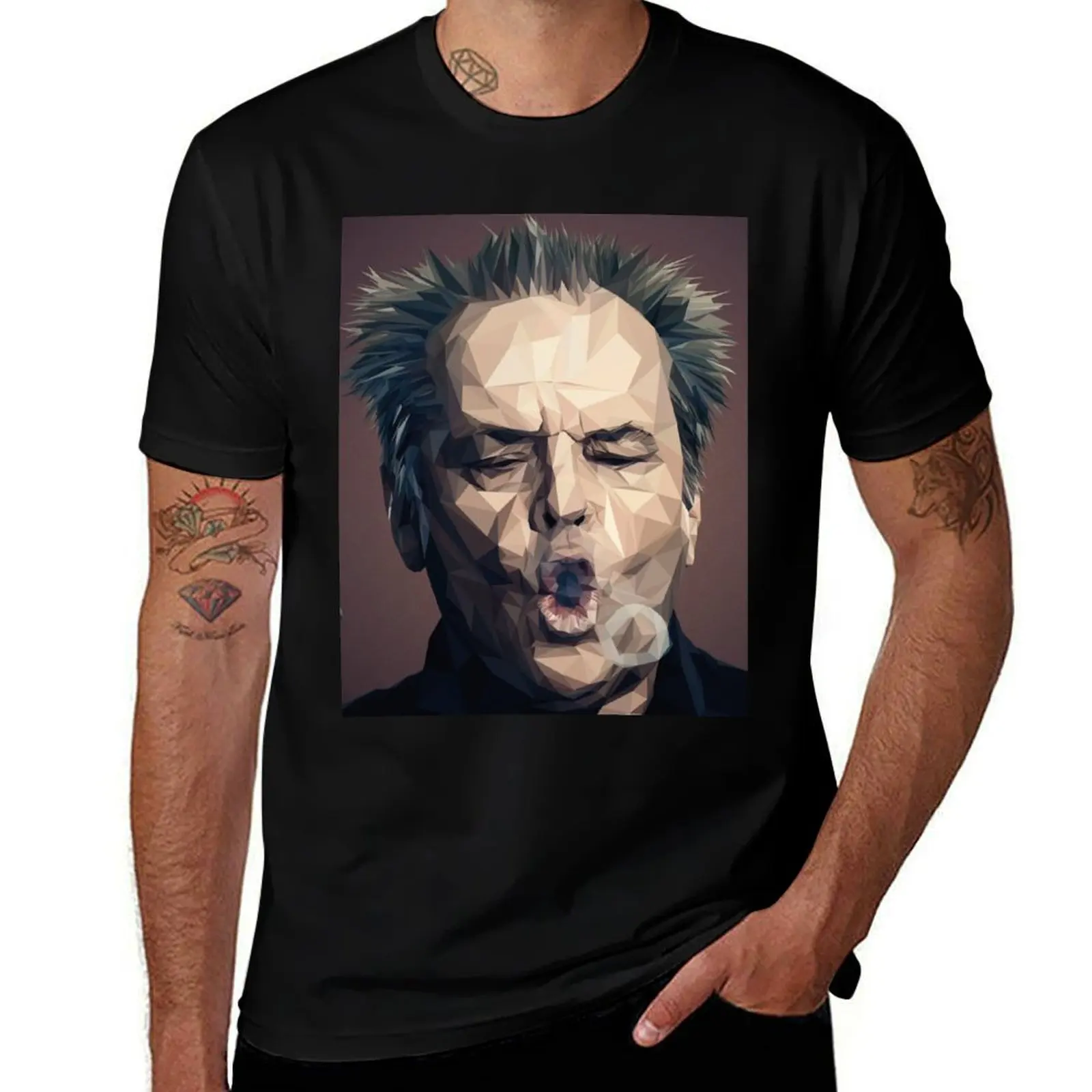 

Jack Nicholson - Low poly T-Shirt man t shirt graphic t shirts for man pack cotton t shirts for man slim fit T-shirt