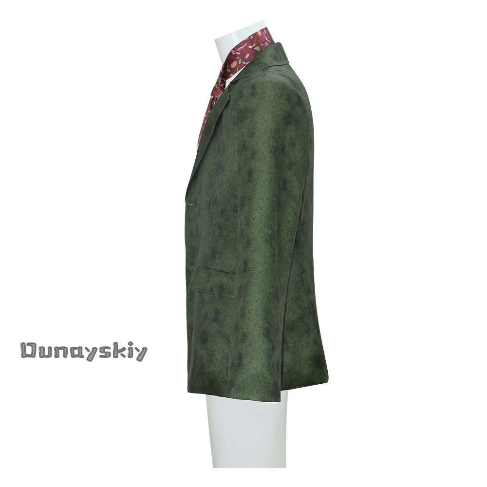 Kostum Harrier Du Bois Cosplay Game Disco Elysium Setelan Hijau + Dasi Pakaian Uniseks Pakaian Anime Halloween Setelan Permainan Peran Prop