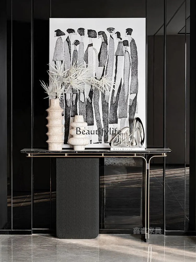 Modern Minimalist Design Console Stainless Steel Metal Corridor Console Tables Aisle Entrance Cabinet