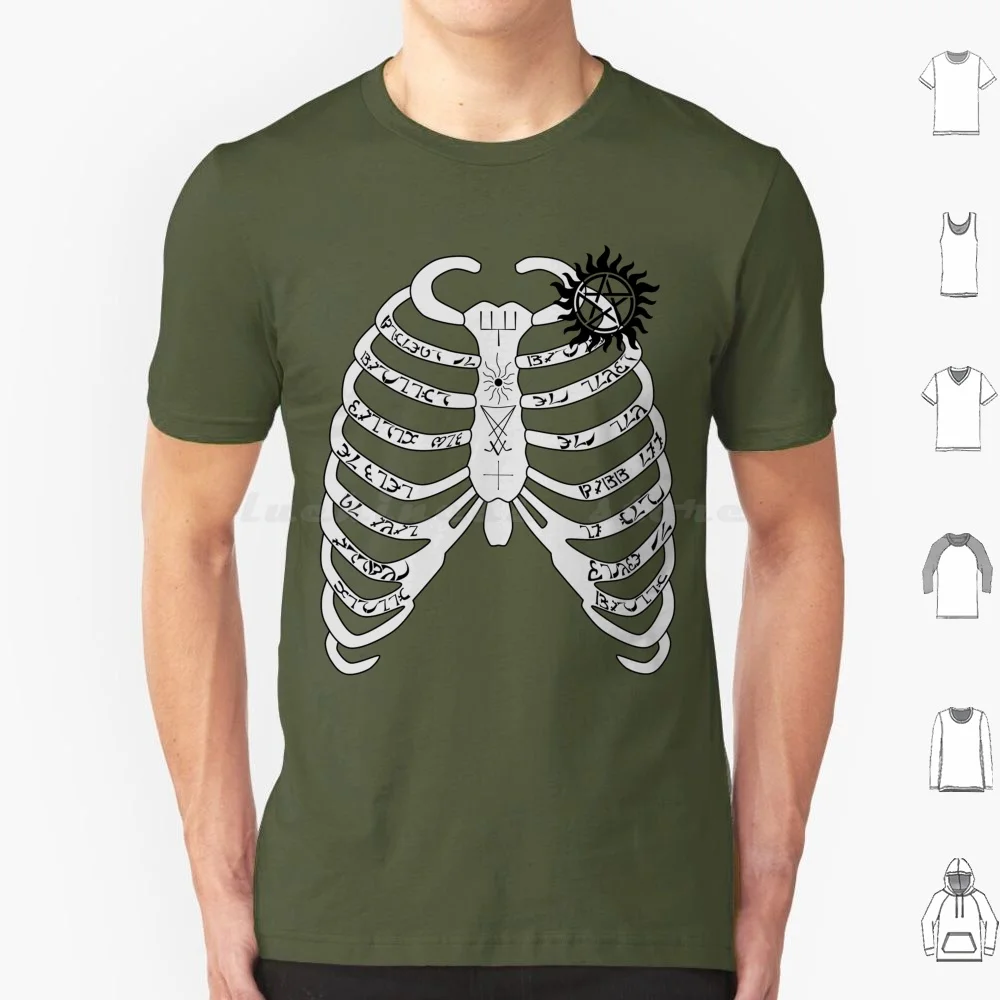 Supernatural-Dean Winchester's Ribcage T Shirt 6xl Cotton Cool Tee Supernatural Dean Dean Winchester Ribcage Anti Possession