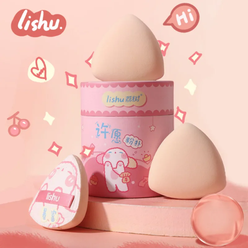 LiShu 3 sztuk poduszka powietrzna fundacja Puff Super miękkie nie jedz Powder Makeup Blender Marshmallow gąbka mokra i sucha podwójnego zastosowania