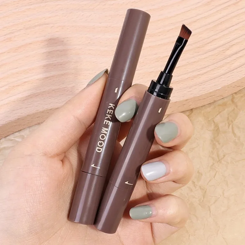 Wodoodporny kremowy ołówek do farbowania brwi z pędzelkiem Naturalny trwały nierozmazujący się brązowo-szary Setting Dye Eye Brow Pen Makeup Cosmetic