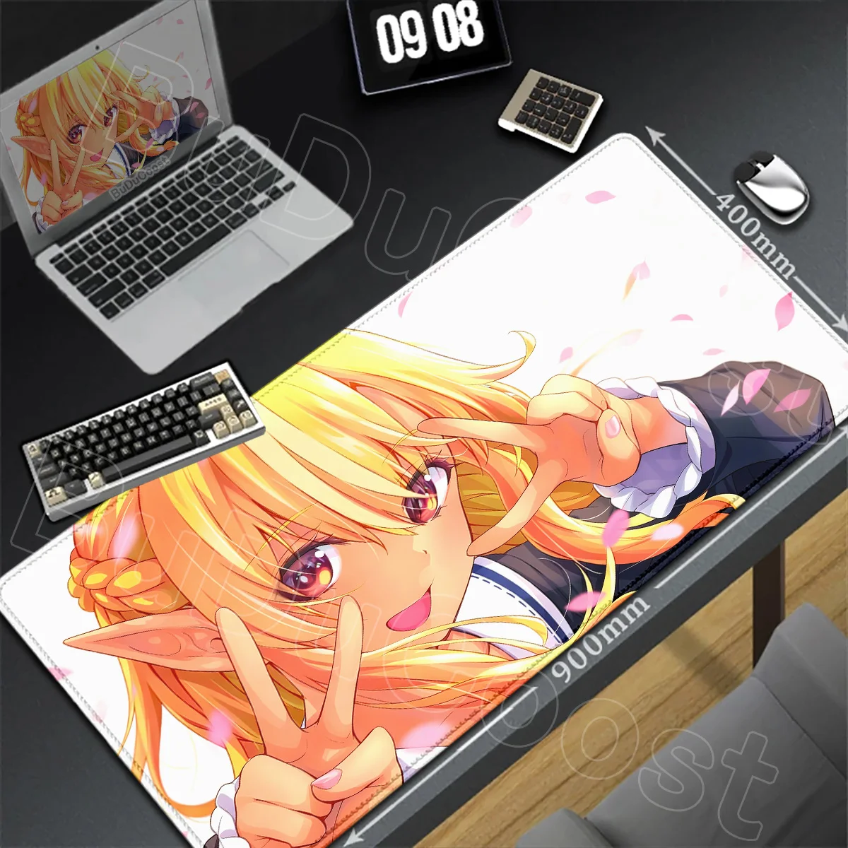 XXL Office Cabinet Tabletop Carpet HD Printing Cute Girl Shiranui Flare Mouse Pad Computer Hololive Keyboard Mats PC Accessories
