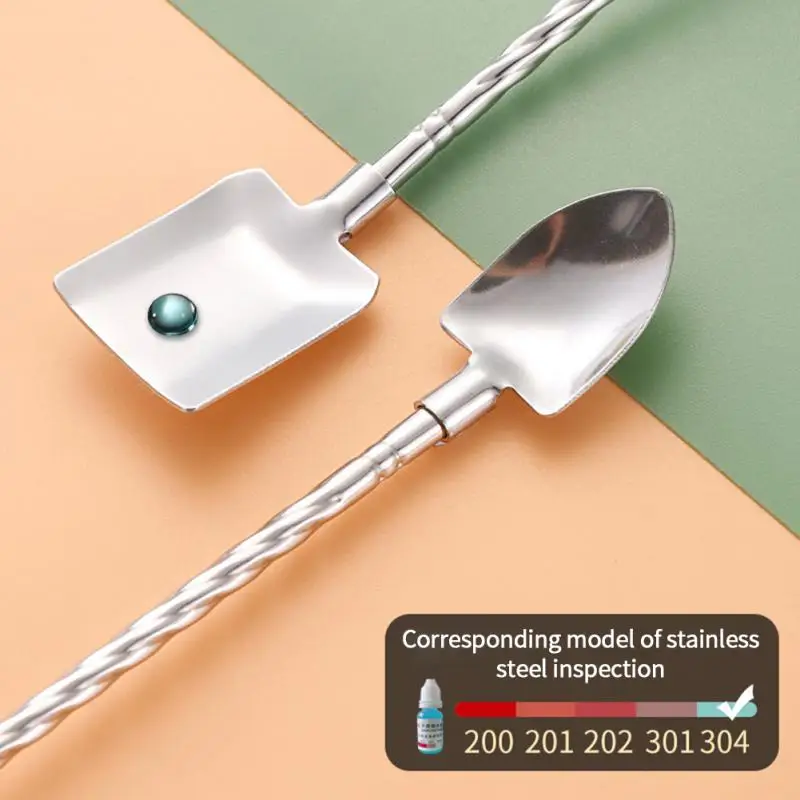 Creatieve Twee-In-een Stro Lepel Rvs Multifunctionele Koffie Lepel Keuken Eetkamer Servies