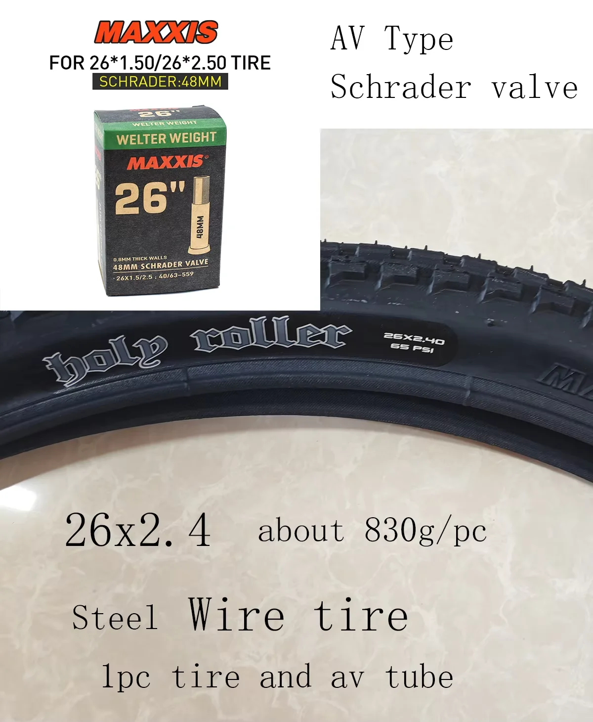1 st MAXXIS 26 Heilige Roller 26*2.4 26*2.2 24*2.4 BMX Fietsband Straat Chocolade loopvlak Klimmen Staaldraad Band Fietsband