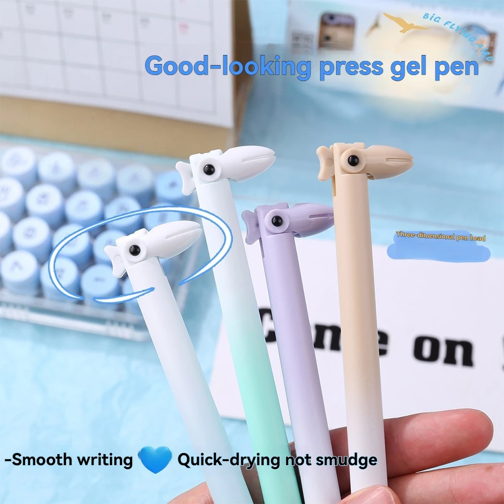 4PC Gel Pen Creative Big Mouth Bird Press Neutral Pen Student  Question Pen High Appearance Signature Pen Press Moving Pen St
