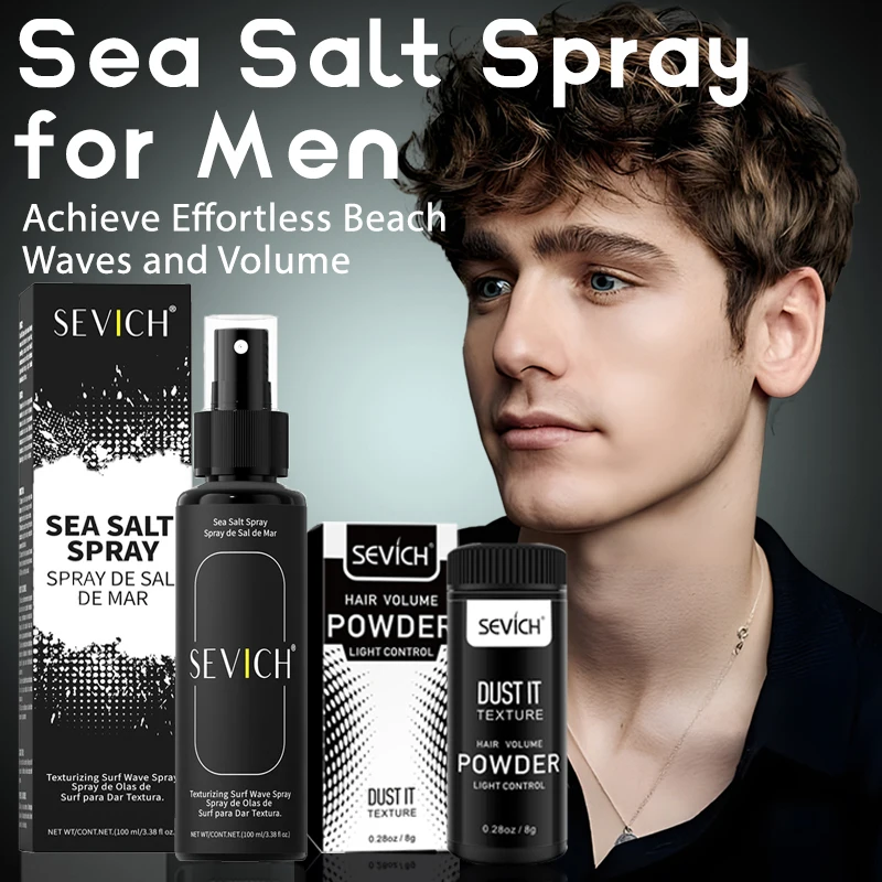 100ml Natural Sea Salt Spray For Hair Men Women Instant Texture Volume Hair Volume Powder Long-Lasting Hold Wave Hair Spray Set