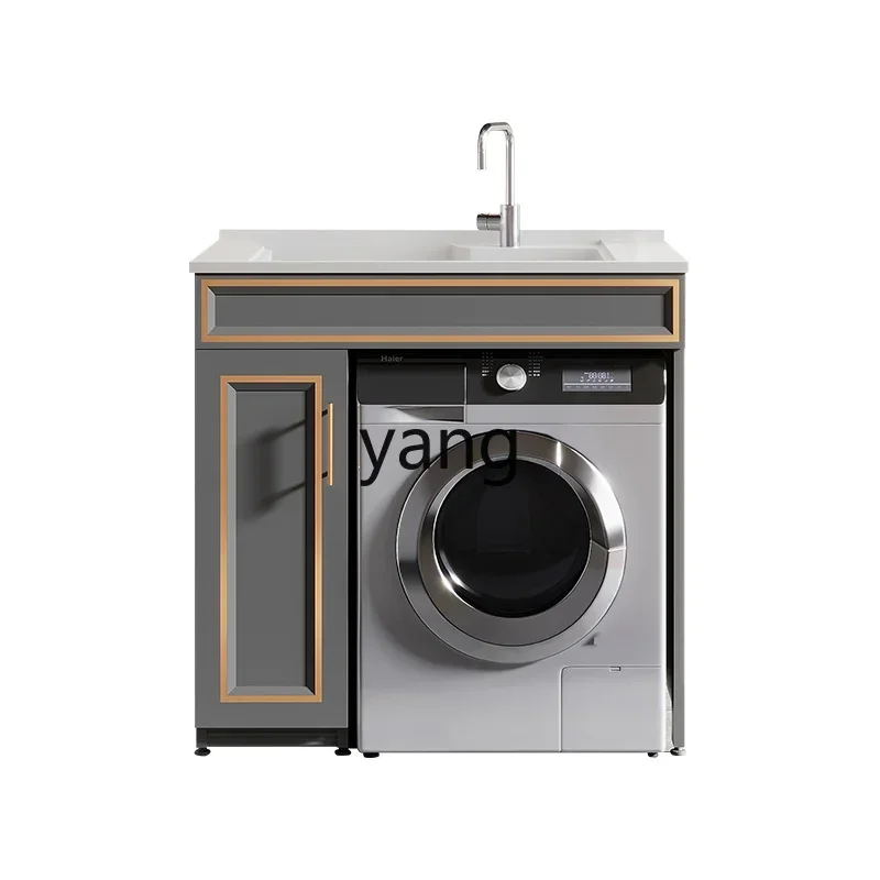 

LMMSmall Apartment Balcony Washing Machine Companion Cabinet Overall Wash Wardrobe Combination Hand Washing Washbasin
