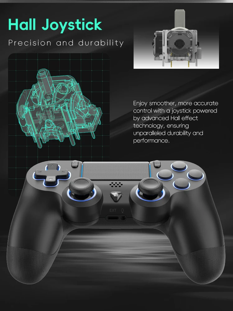 データフロッグ Bluetooth 互換ワイヤレスコントローラー PS4 スリムプロ PC 振動 6 軸モーションセンサージョイスティックゲームゲームパッド