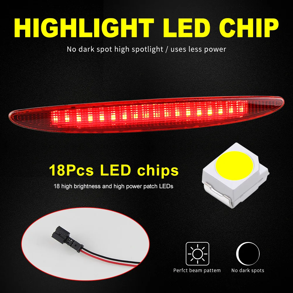 

1PC Smoke/Red Lens Car LED 3rd Brake Light for Mini Cooper R50 R53 S 2002-2006 Auto Rear High Mount Third Brake Stop Light