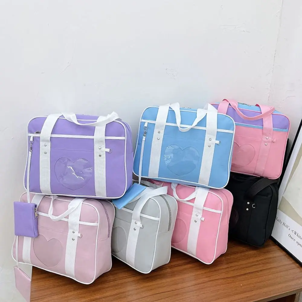 

Heart JK Uniform Itabag Ox Cloth Japanese Preppy Style Shoulder Bag Idol Merchandise Storage Harajuku Transparent Bags