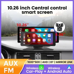 Car Multimedia Player Wireless CarPlay Android Auto Player 10.26 Inch Central Smart Screen WiFi EQ Monitor Fm Radio Rear Camera