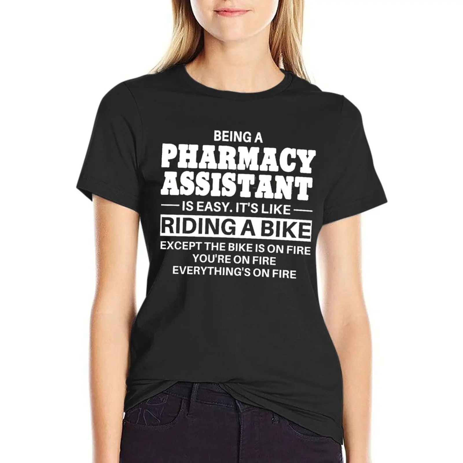 Pharmacy Assistant Riding A Bike T-Shirt sports fans vintage clothes lady clothes sweat t shirts for Women