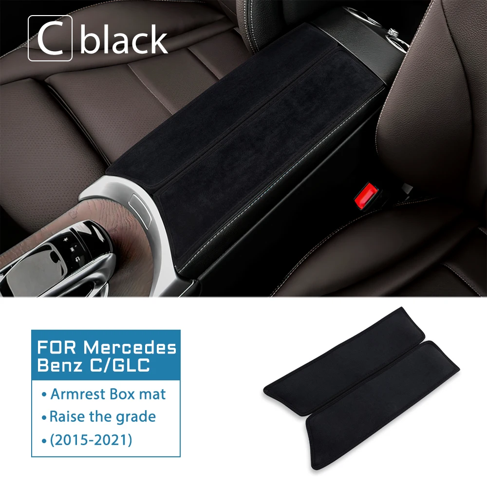 Car Armrest Box Cushion Fleece Pad Cover For Mercedes Benz A C E S Class GLE GLB GLA W205 W213 W167 W177 H247 X247 2015-2022