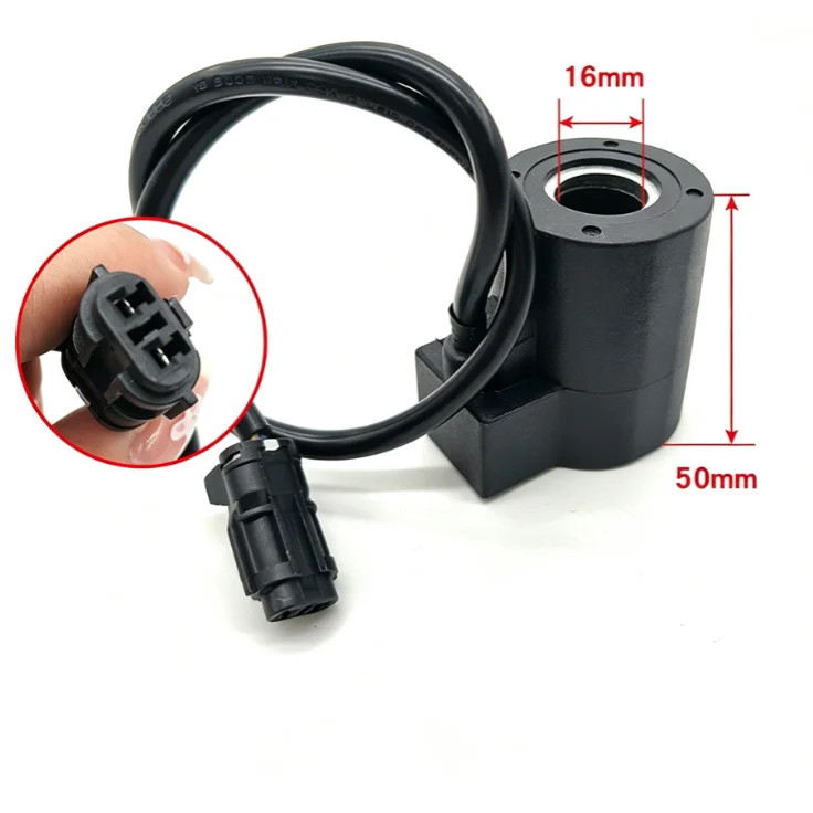 For Hydraulic System Control Travel Solenoid Coil 12V 24V Coil Aluminum Alloy Construction Precise Hydraulic Control