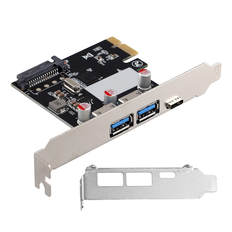 การ์ดกราฟิกการ์ดขยายเดสก์ท็อปการ์ด PCI-E1x กับการ์ดประเภท C USB3.1 USB3.0การ์ดอะแดปเตอร์การแทรกไปข้างหน้าและย้อนกลับ