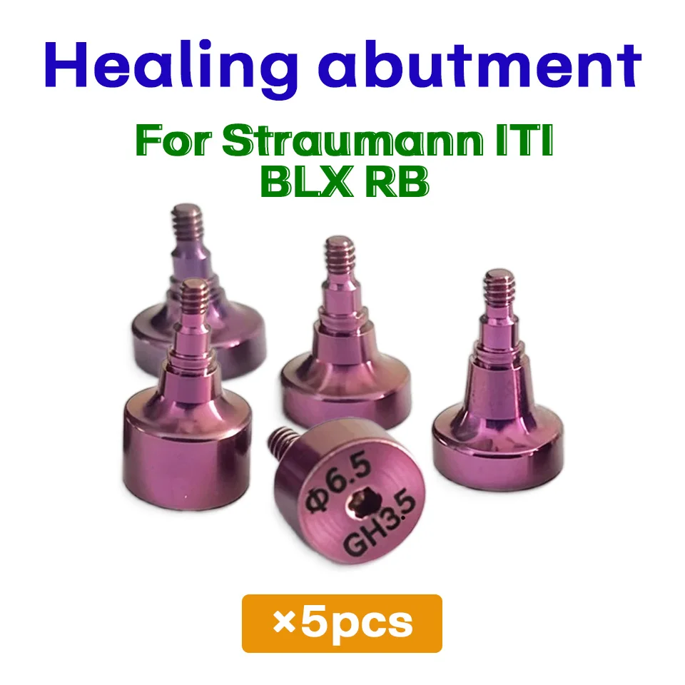 Dental Titanium Healing Abutment Screw For Straumann ITI BLX RB Implant Surgical Cap 5pcs Set Gingival Emergence Profile Tool