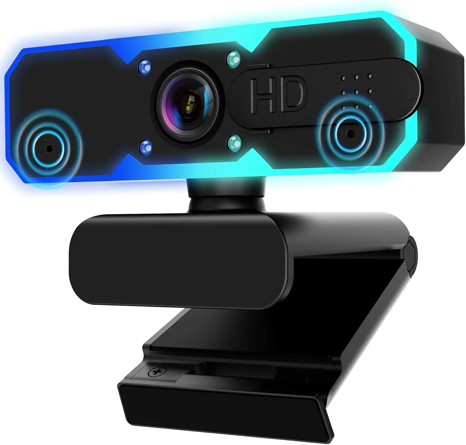 

1080P 60FPS Streaming Webcam with Microphone & RGB Light, Autofocus for PC/Laptop/Mac