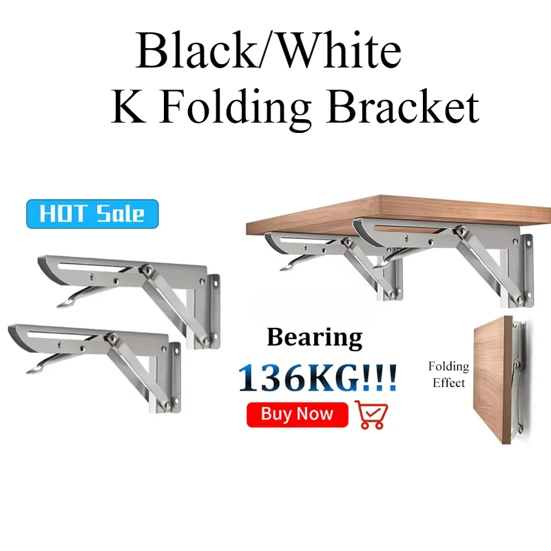 2pcs 8/10/12/14/16/18 Inch Folding Angle Bracket Triangle Shelf Heavy Support Adjustable Wall Mounted Bench