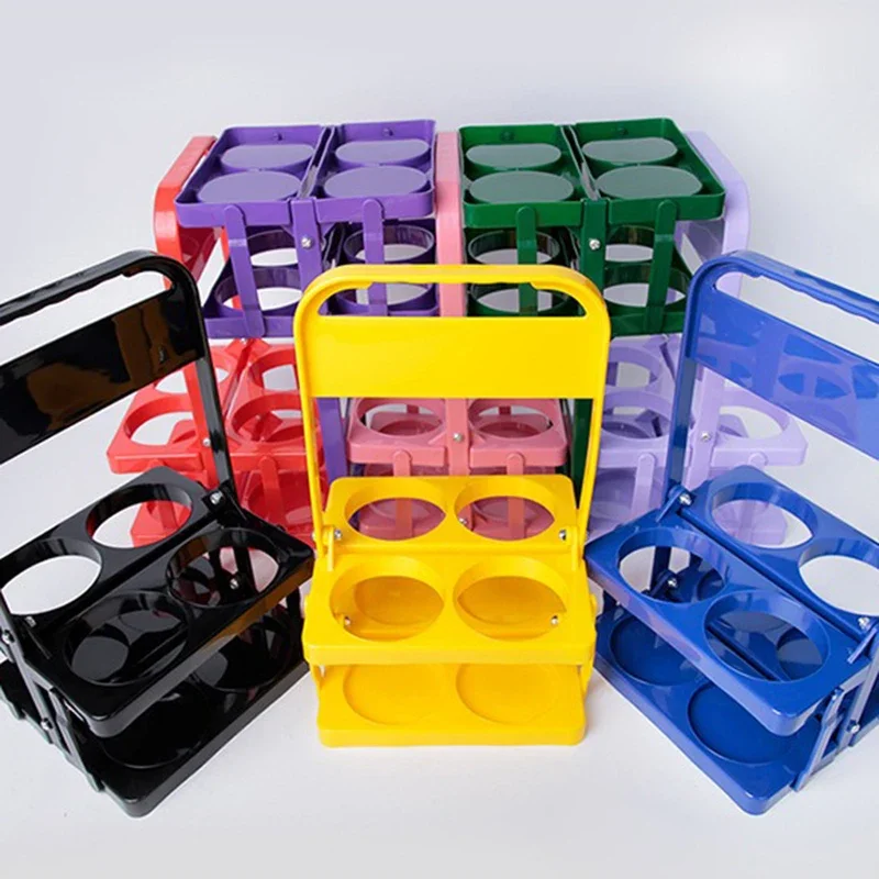 Portable Foldable Plastic Beer Rack Durable Cup Organizer Wine Rack Beer Bottle Holder Beverage Basket Reusable Cocktail Rack