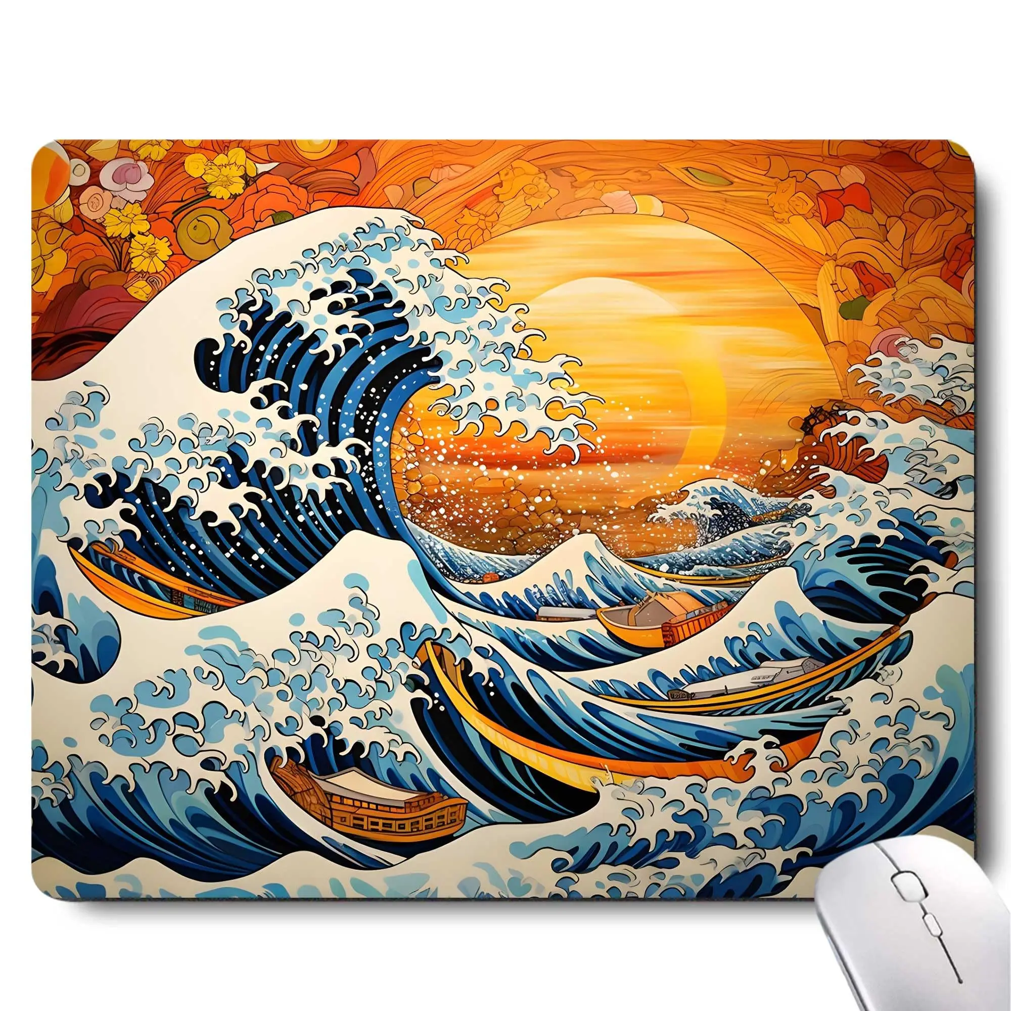 High Quality Art-Style Ocean Printing Gaming Mousepad Gamer Mouse Mat Keyboard Mats Desk Pad Mousepads 22x18cm For Computer