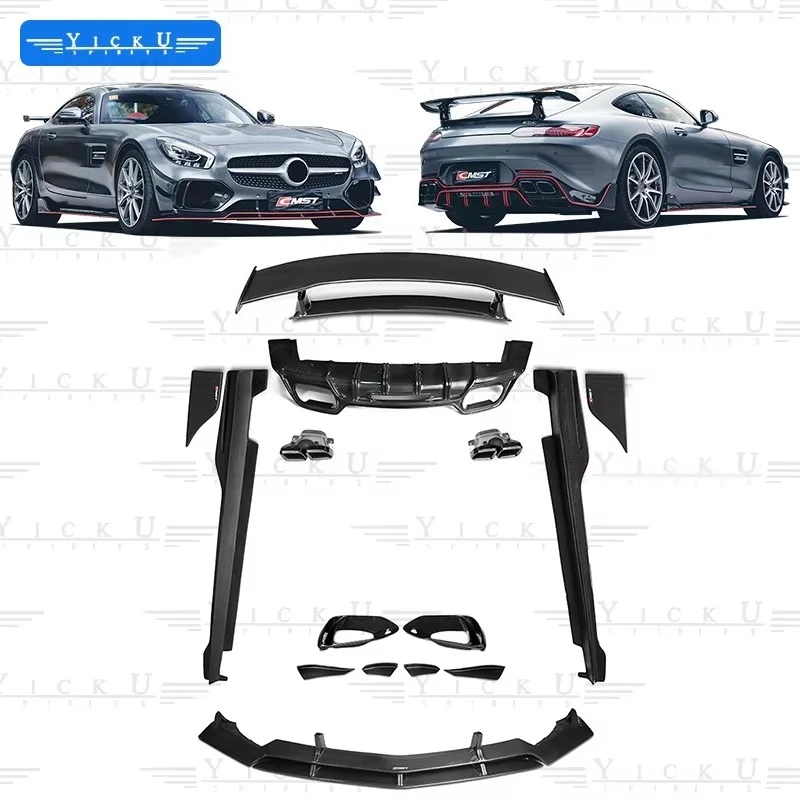 Auto Parts For 2015-2019  GT GTS Upgrade CMST Style Body Kit Front Lip Side Skirts Rear Diffuser Spoiler