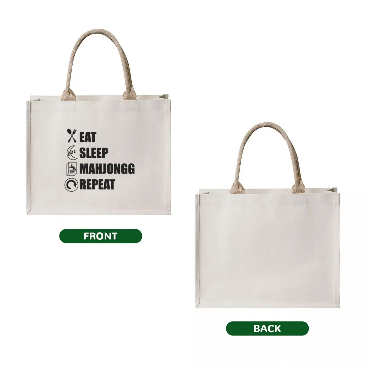 Eat Sleep Mahjongg Repeat Tote Bag bags luxury women large tote bag Canvas