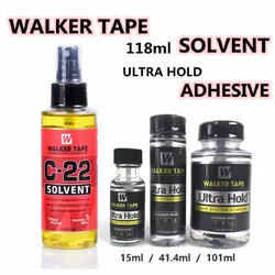 C-22 118ml Solvent  For Lace Wig/Toupee/Closure/Tape Hair Extension Glue remover Fast Acting + Walker Tape Ultra Hold Glue