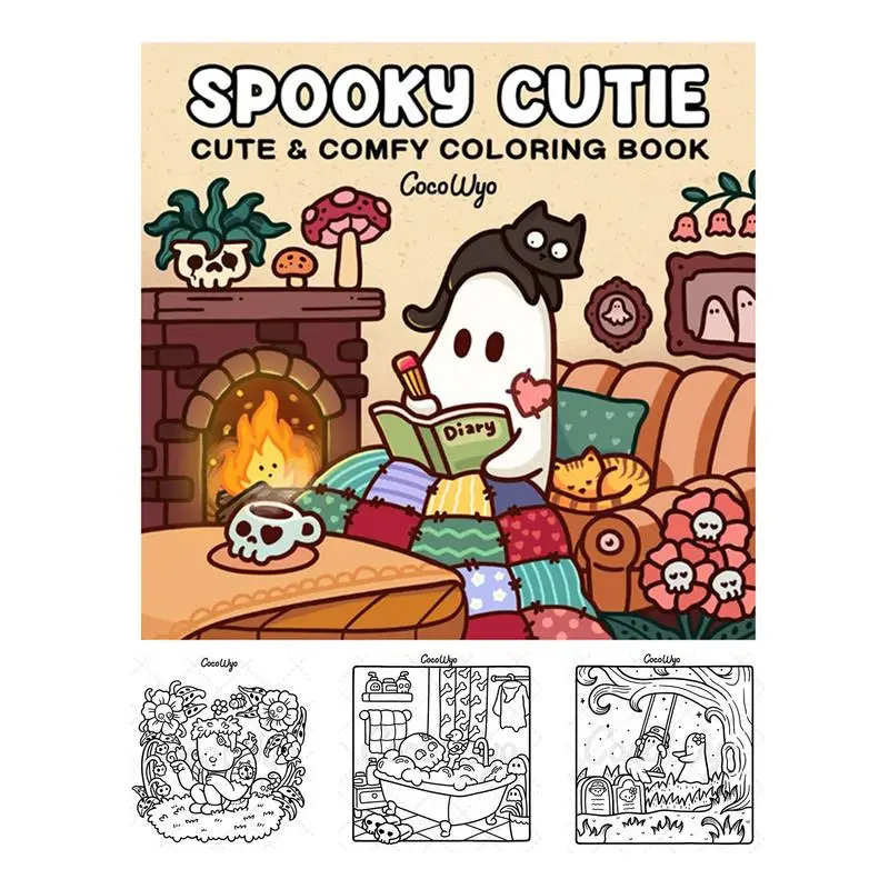 Halloween Coloring Book For Kids Foil Paper Coloring Book Children Art Craft Book Featuring Cute Scary Creatures Art Supplies