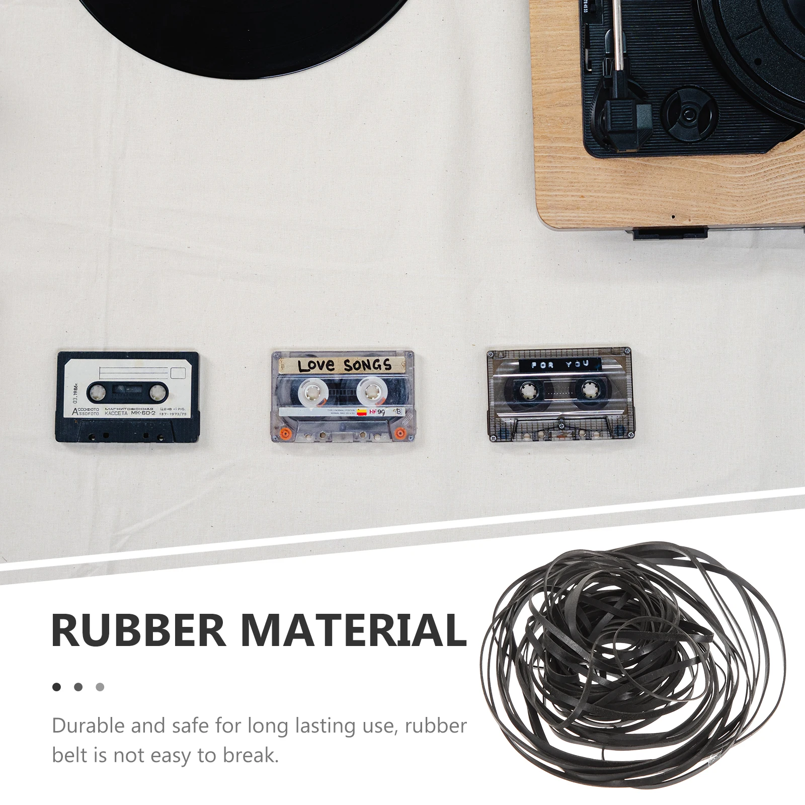 

50pcs Cassette Recorder Belts Replacement For Tape Recorder Dvd Drive Video Machine Repair Maintenance Flat Rubber Belt