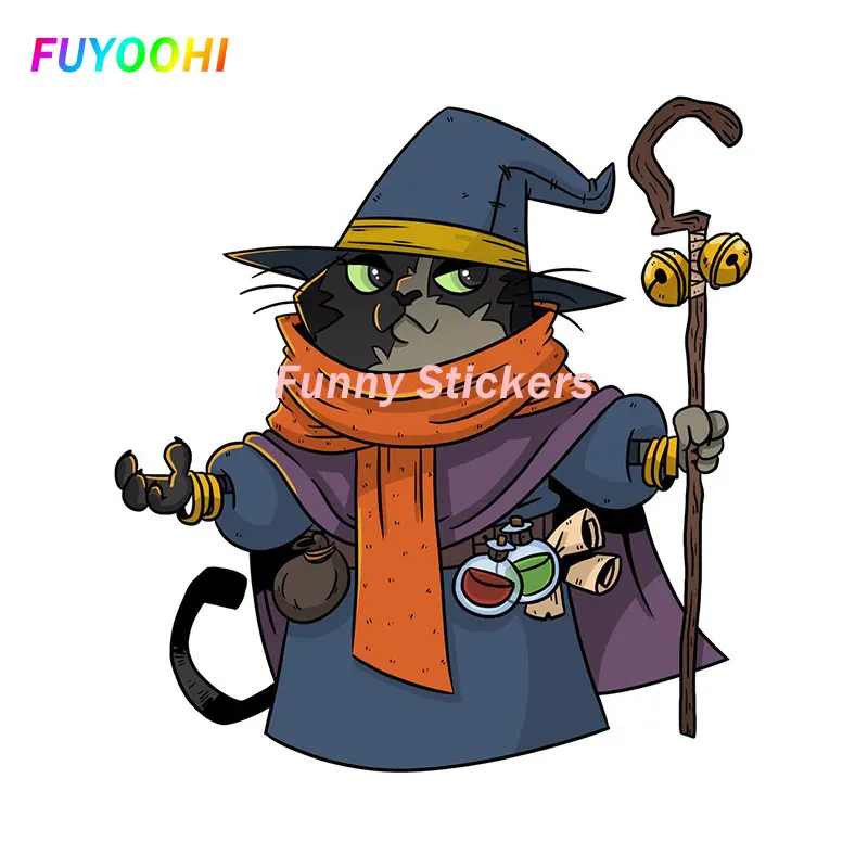 

FUYOOHI Play Stickers Big Eyes Witch Cat Sunscreen Car Sticker Windshield Scratch-Proof Decal Motorcycle Laptop Vinyl Car Wrap