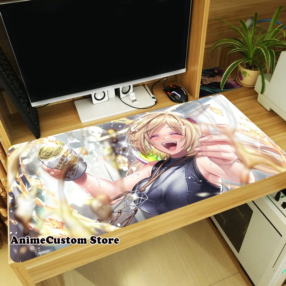 Anime Hololive VTuber Aki Rosenthal Game Large Anti-slip Mouse Pad Laptop Mice Mat Table Keyboard Mat Thicken Playmat Cosplay