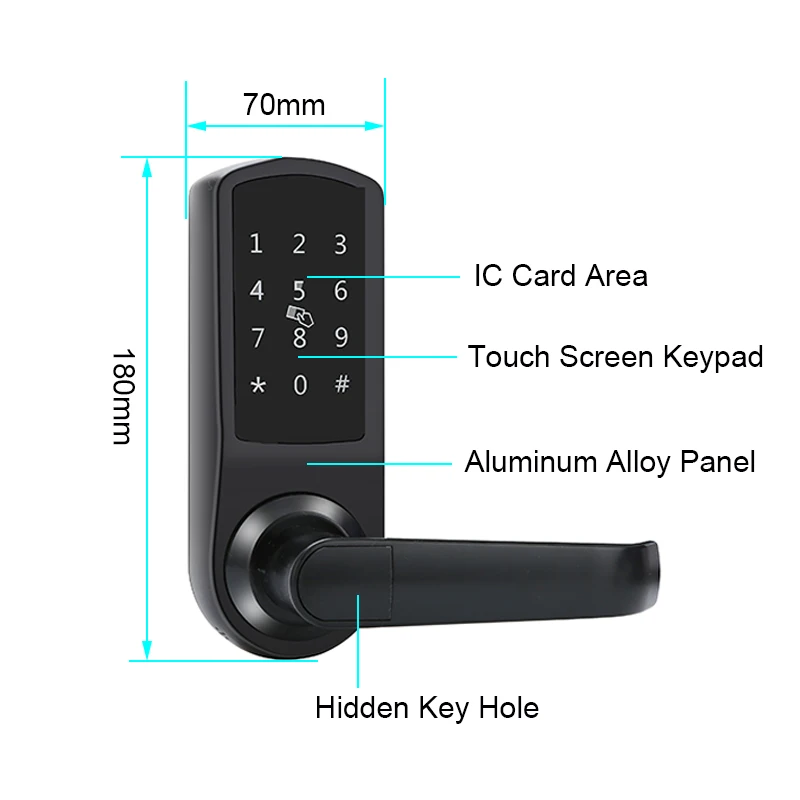 2024 Intelligente Product Tuya App Anti-Peep Toegangscode Slim Deurslot