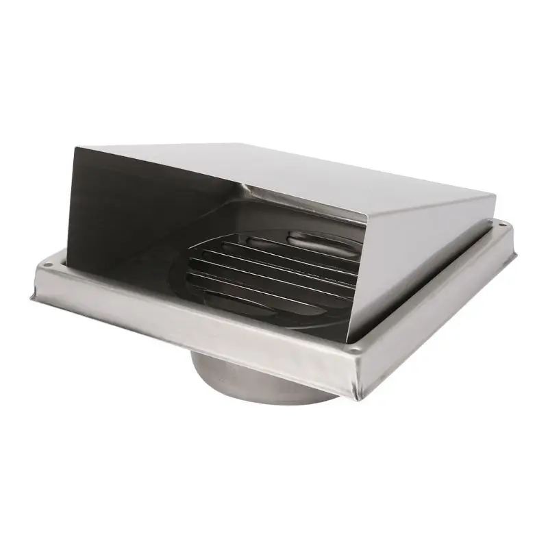 Wall Air Vent 304 Stainless Steel Square Air Outlet Grille Diffuser Ducting Ventilation Cover Extractor Outlet Louvres