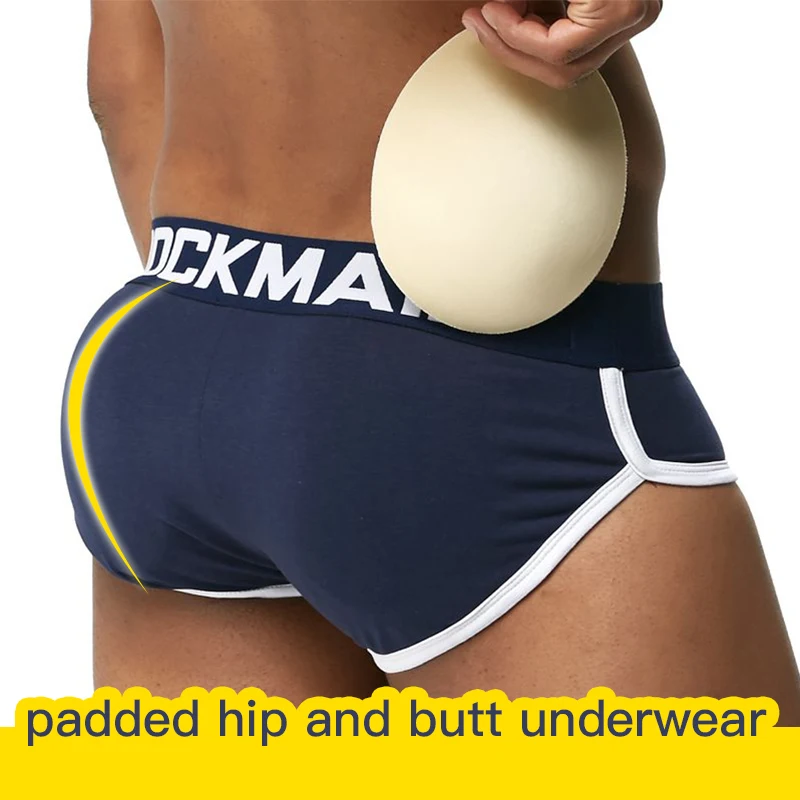 JOCKMAIL itme fincan erkek iç çamaşırı spor Shapewear şort 3D U dışbükey seksi boksör kısa çıkarılabilir yastıklı moda külot