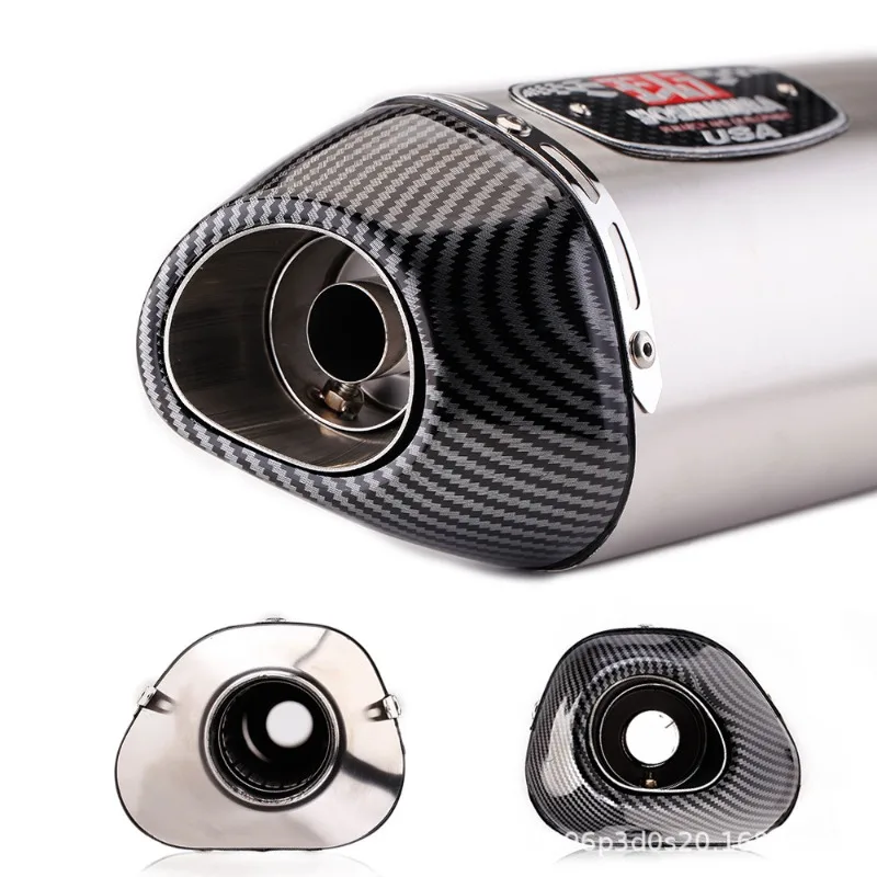 

Motorcycle locomotive modification MT-07 stainless steel front section + R77 carbon fiber tail section, muffler 51MM universal