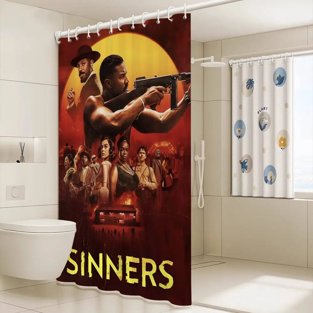 

Новый фильм ужасов S-sinners, простая занавеска для душа, занавеска для душа в ванной комнате, легко чистящийся скраб, полиэстер, водонепроницаемый светильник, непрозрачный