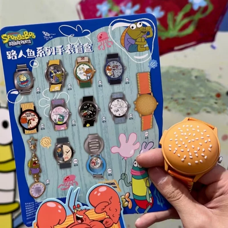 SpongeBob Schwammkopf Themen-Blindbox: Original Mystery Box Anime-Figur, Charm-Geschenk, Geburtstagskollektion, Geburtstagsspielzeug