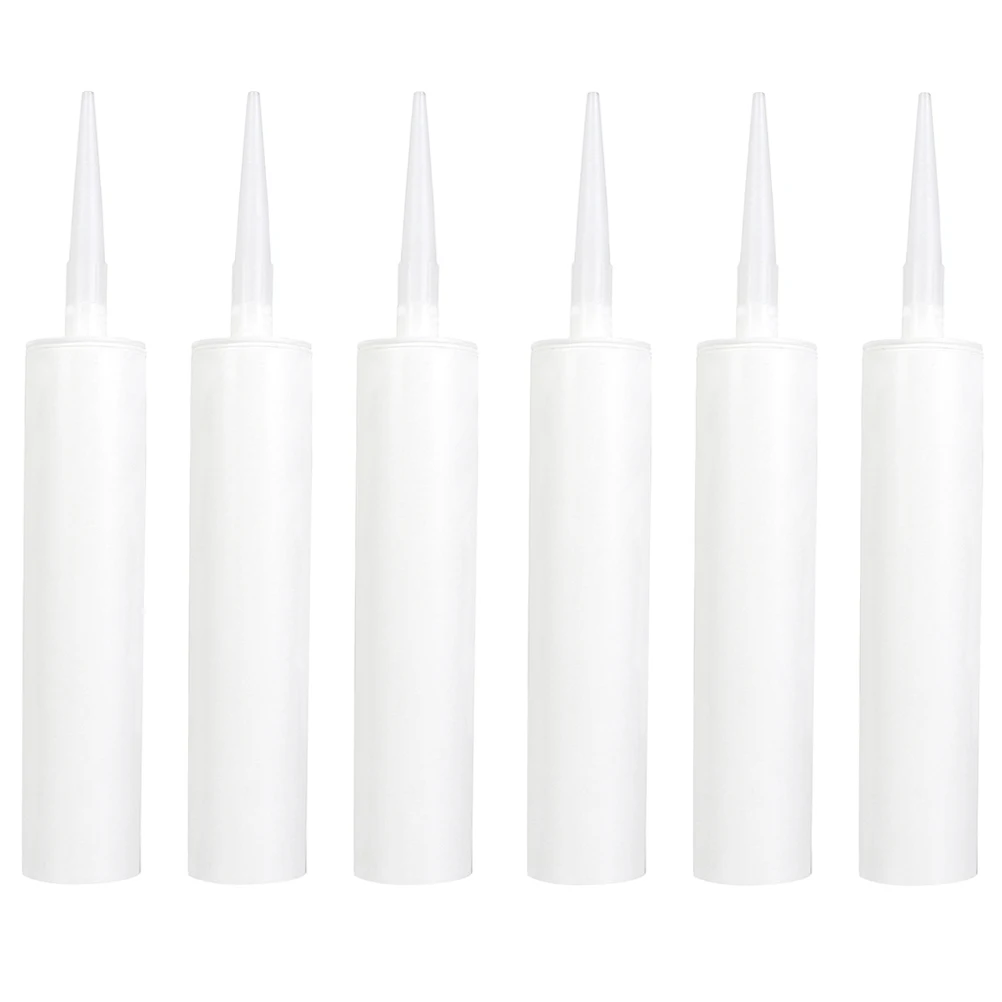 

6pcs Glass Glue Empty Tubes Reusable Caulk Cylinder Nozzle Clear Sealant Applicator Kit Refillable Plastic DIY Home Repair Tools