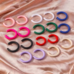 Fashion Candy Colors 3.8cm Round Hoop Earrings for Women Girls Party Fesitval Jewelry Decoration