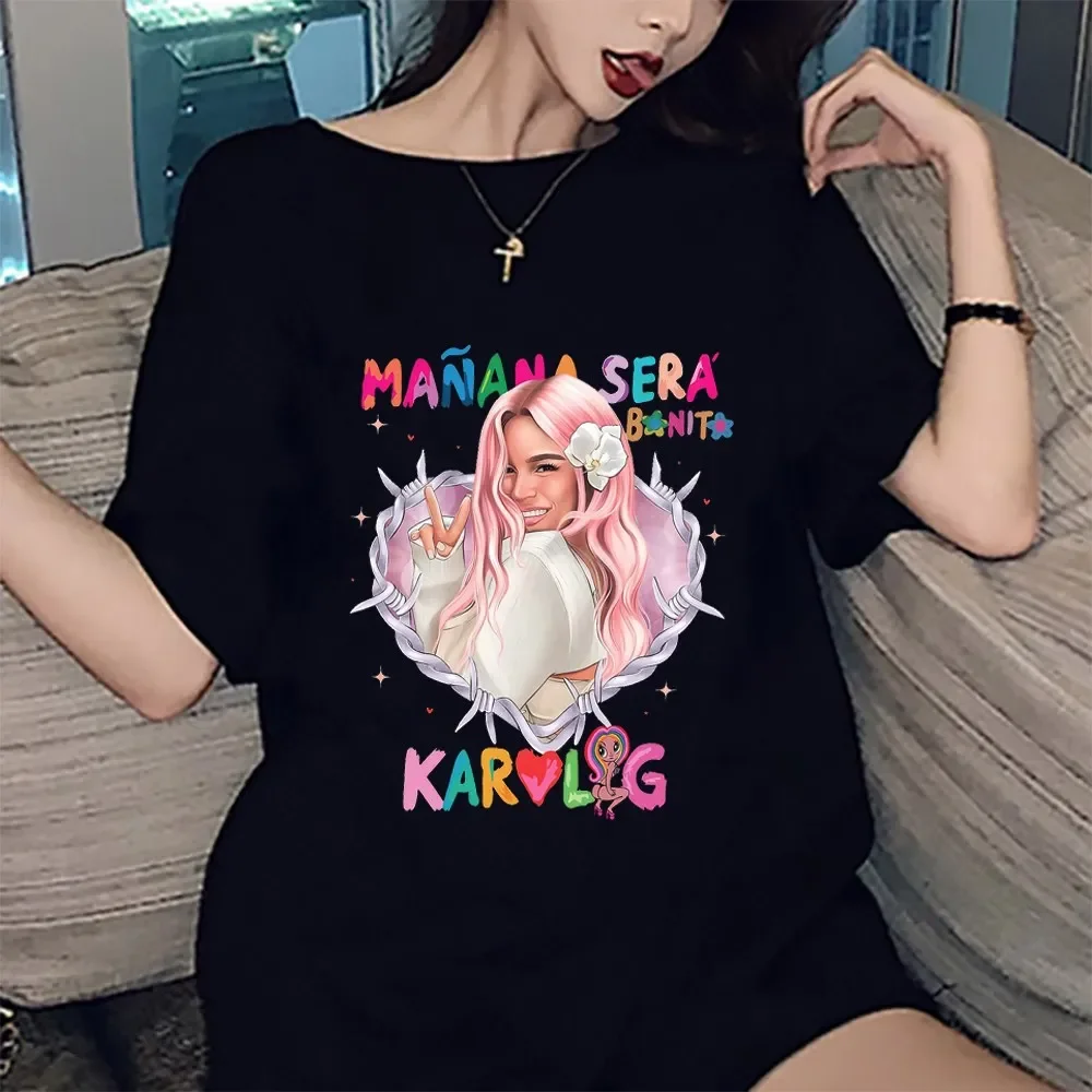 Summer Karol G Bichota O-Neck Cotton T Shirt Men Women Casual Kawaii Short Sleeve Tees Tops Streetwear Oversized y2k Top ropa